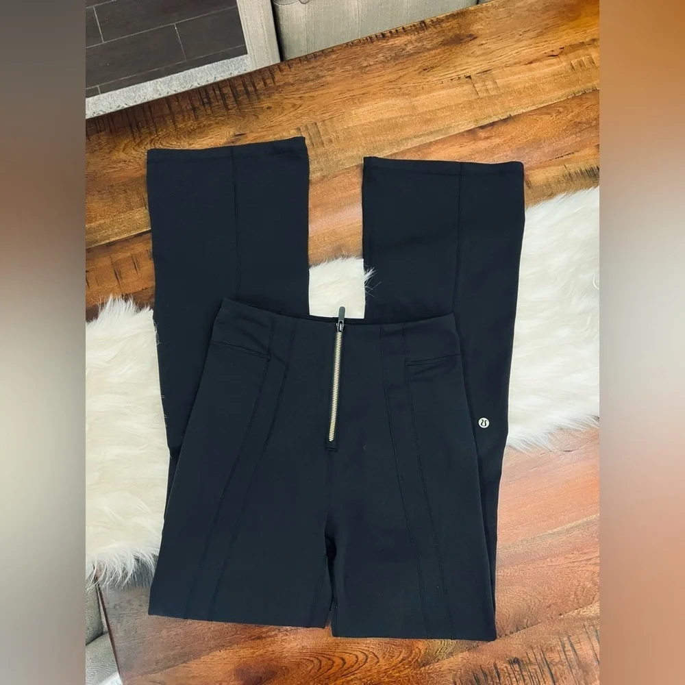 Lululemon Define Zip-Front High-Rise Flared Pant Black Size 4 Luon Yoga Leggings